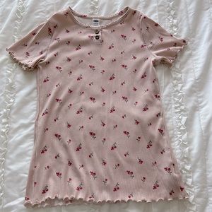 Old Navy Girls Pink Floral Top